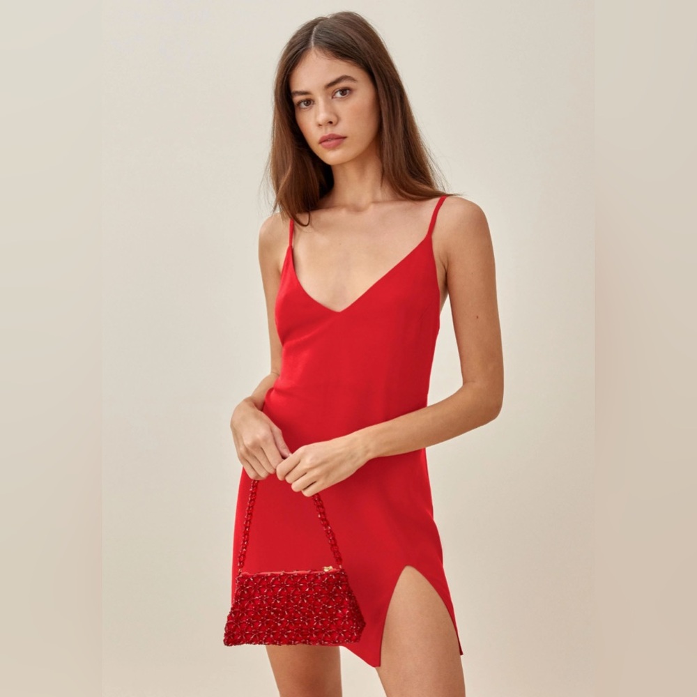Marlowe Reformation red mini dress